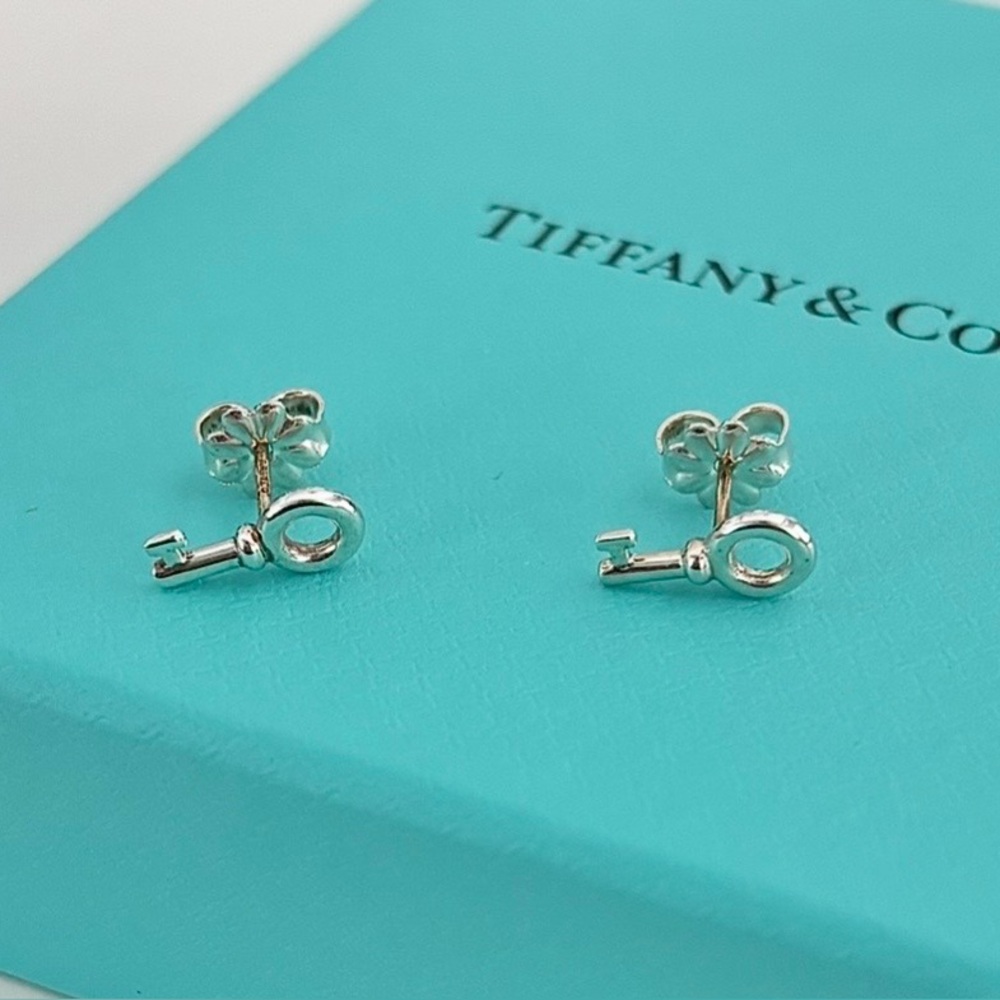 Tiffany & Co. Mini Key Stud Earrings, Sterling Silver